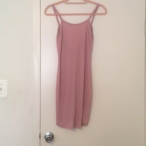 Lulus Pink Ribbed Backless/Low back Dress